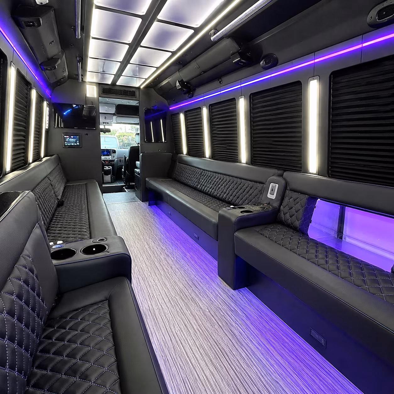 lakeville party bus rental interior